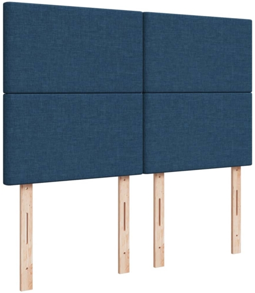 vidaXL Boxspringbett mit Matratze Blau 140x200 cm Stoff 3292810 Bild 6