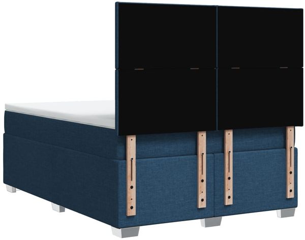 vidaXL Boxspringbett mit Matratze Blau 140x200 cm Stoff 3292810 Bild 12
