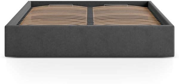 Micadoni Bett Susan Strukturierter Stoff Anthrazit 180x200