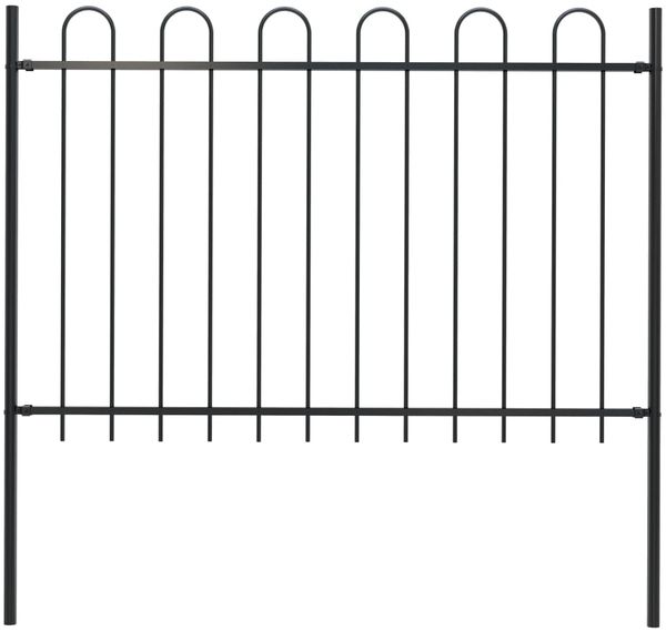 vidaXL Gartenzaun BOXTEL mit Bügelaufsatz Stahl 181 x 120 cm Schwarz 144931