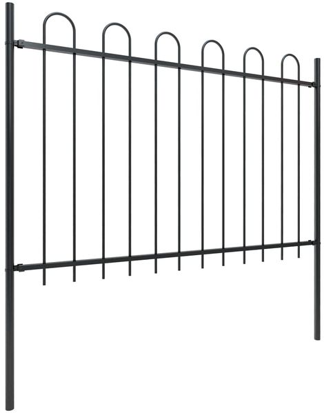 vidaXL Gartenzaun BOXTEL mit Bügelaufsatz Stahl 181 x 120 cm Schwarz 144931 Bild 2