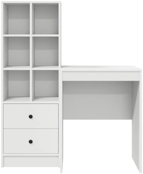 vidaXL Schreibtisch mit Stauraum mit Regal 2 pcs Weiß Holzwerkstoff 3337337 Bild 7