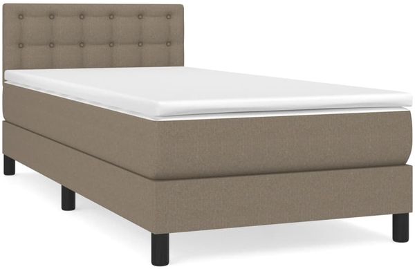vidaXL Boxspringbett mit Matratze Taupe 90x200 cm Stoff 3140349 Bild 2