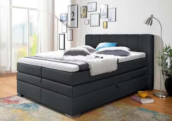 Home affaire Boxspringbett Airdrie, inkl. Bettkasten und Topper