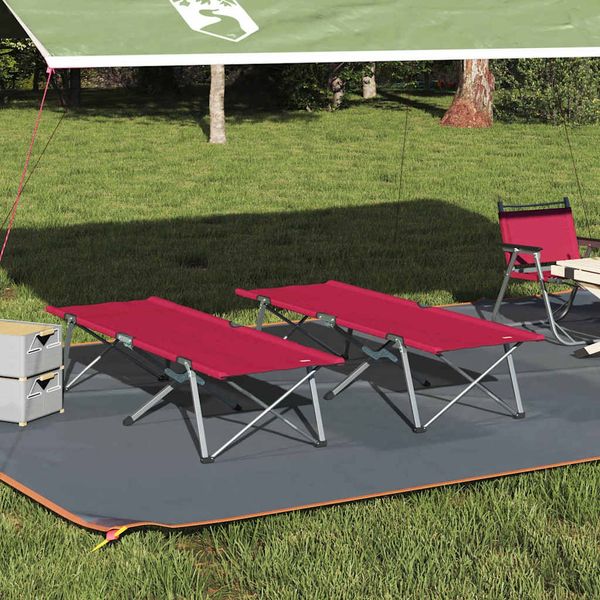 vidaXL Klapp Schlafbett fürs Camping 2 pcs Rot 194 x 62,5 x 42,5 cm 42003124