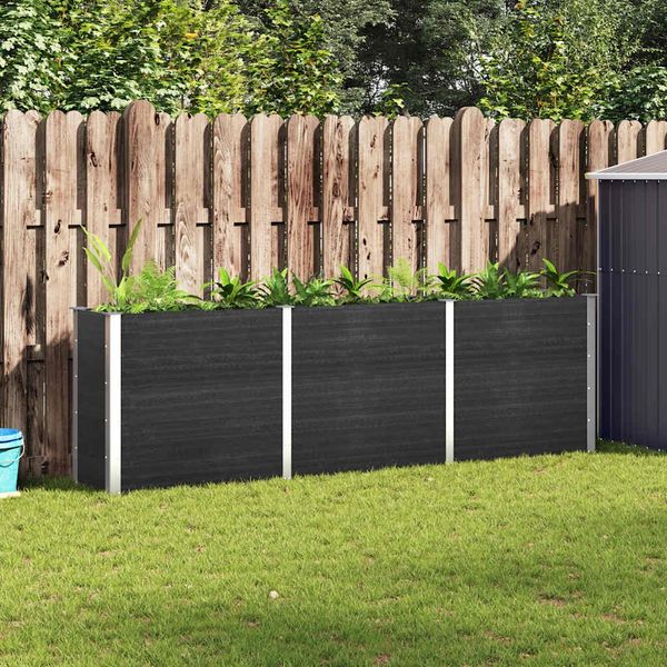 vidaXL Hochbeet Grau 300x50x91 cm WPC 318100