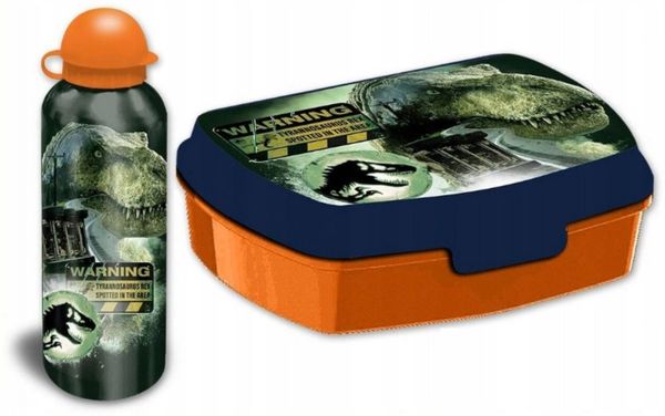 Festivalartikel Lunchbox Jurassic World Lunchbox + Aluminium Water Bottle Set für Kinder Bild 2