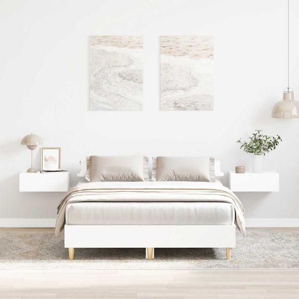 vidaXL Bettgestell ohne Matratze Weiß 135x190 cm Holzwerkstoff 861066