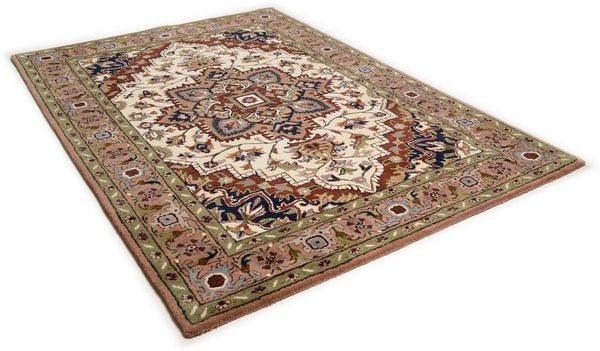 THEKO Wollteppich Royal Heriz, rechteckig, Höhe: 14 mm, reine Wolle, Orient-Optik, ideal im Wohnzimmer & Schlafzimmer