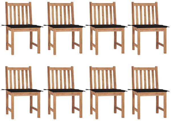 vidaXL Gartenstühle 8 Stk. mit Kissen Massivholz Teak 3073149