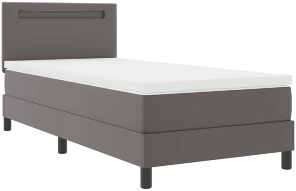 vidaXL Bettgestell mit Matratze Grau 90 x 190 cm Kunstleder 3339030