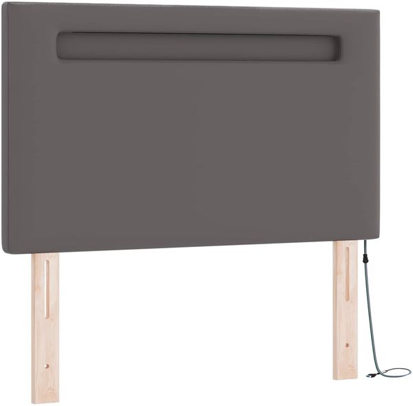vidaXL Boxspringbett mit Matratze Grau 90 x 190 cm Kunstleder 3339030 Bild 7