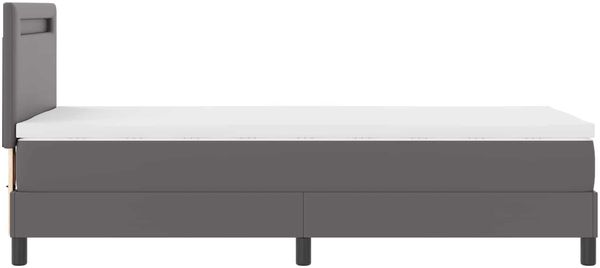 vidaXL Boxspringbett mit Matratze Grau 90 x 190 cm Kunstleder 3339030 Bild 9