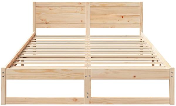 vidaXL Bettrahmen mit Kopfteil Natur 150 x 200 cm Massives Kiefernholz 873268 Bild 5
