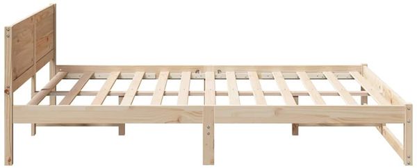 vidaXL Bettrahmen mit Kopfteil Natur 150 x 200 cm Massives Kiefernholz 873268 Bild 6