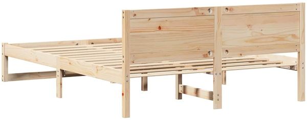 vidaXL Bettrahmen mit Kopfteil Natur 150 x 200 cm Massives Kiefernholz 873268 Bild 7
