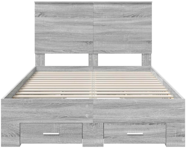 vidaXL Bettrahmen Graues Sonoma 135x190 cm Holzwerkstoff 3409663 Bild 7
