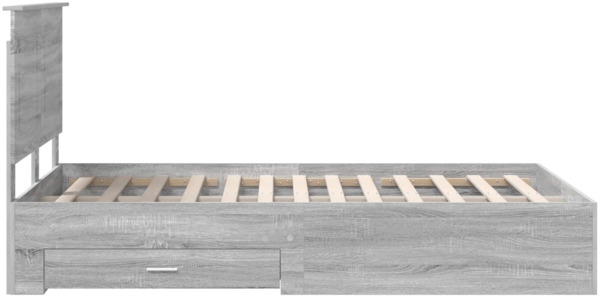 vidaXL Bettrahmen Graues Sonoma 135x190 cm Holzwerkstoff 3409663 Bild 8