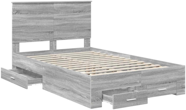 vidaXL Bettrahmen Graues Sonoma 135x190 cm Holzwerkstoff 3409663 Bild 4