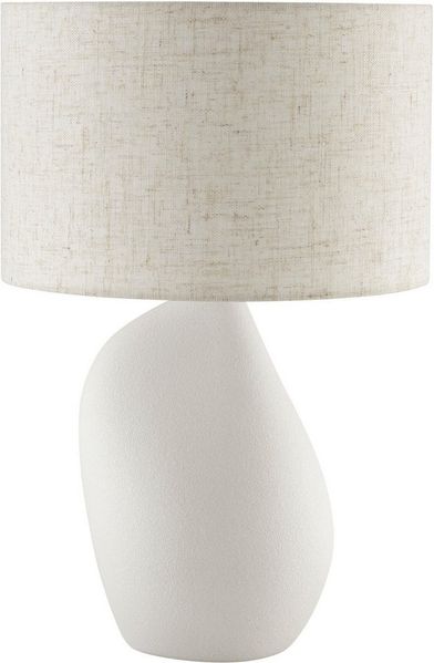 OTTO home Tischleuchte Nyllor, ohne Leuchtmittel, Keramikfuß organische Form mit Textilschirm, 38 cm Höhe, 20 cm Ø