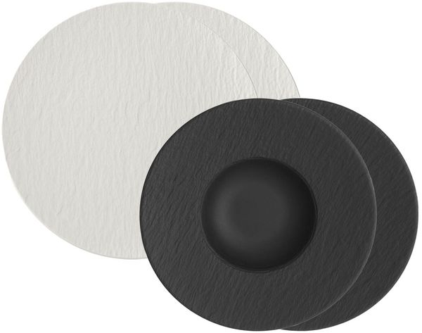 Villeroy & Boch Manufacture Rock Pasta Set weiß schwarz 4-teilig