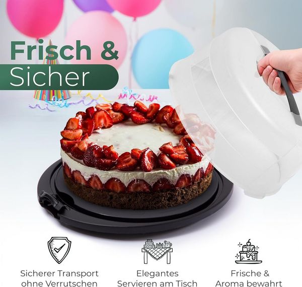 Novaliv Aufbewahrungsbox 31150-1x, Novaliv Kuchen-Transportbox (Rund Ø30 x 17 cm), Aufbewahrungsbox mit D