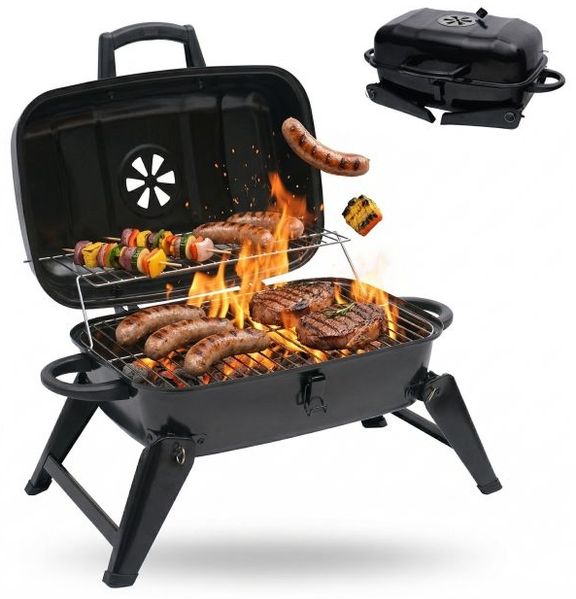Relaxdays Tischgrill mit 2 Grillgittern