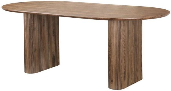OTTO home Esstisch Bostonia, ovaler Esstisch, Beine mit Rillenstruktur, pflegeleicht, Höhe 76 cm