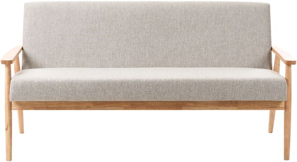 Sofa 3-Sitzer ESRUM Stoff Hellbraun Grau