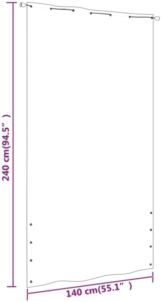 vidaXL Balkon-Sichtschutz Anthrazit und Weiß 140x240 cm Oxford-Gewebe 148576 Bild 5
