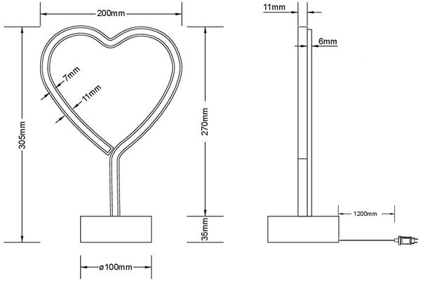 Reality LED Tischleuchte Heart 30 x 20 cm warmweiß rosa Bild 7