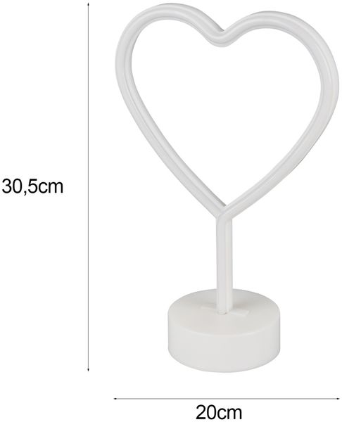 Reality LED Tischleuchte Heart 30 x 20 cm warmweiß rosa Bild 5