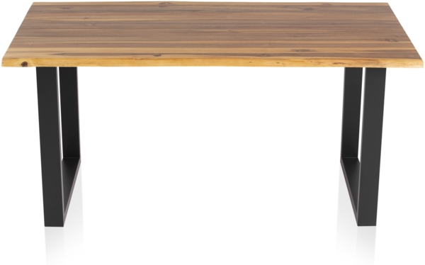 SalesFever Esstisch 160 x 85 x 77 cm Akazie Massivholz, Metall L = 160 x B = 85 x H = 77 cognac, schwarz