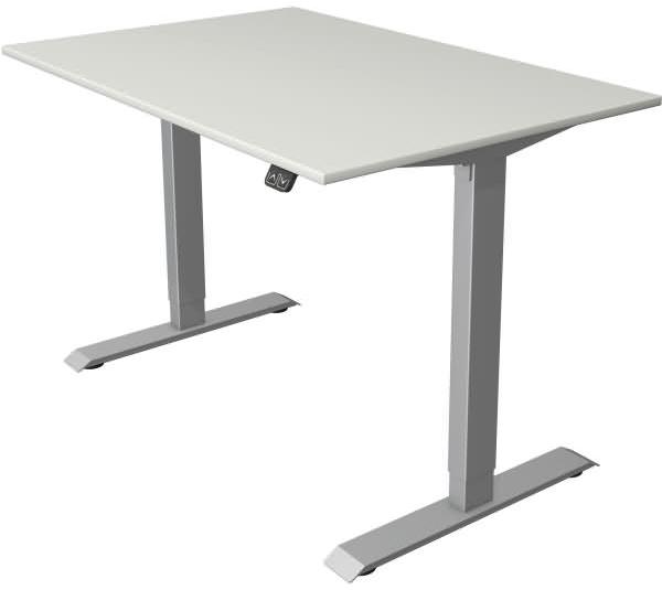 Kerkmann Schreibtisch Sitz-Stehtisch MOVE 1 silber 120x80x74-123cm elektr. höhenverstellbar lichtgrau