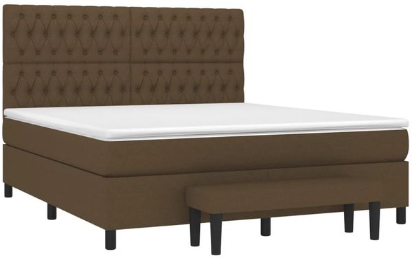 vidaXL Boxspringbett mit Matratze Dunkelbraun 180x200 cm Stoff, Härtegrad: H2 [3136856] Bild 3