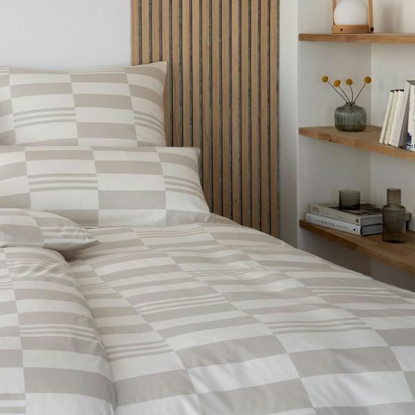 elegante Mako Jersey Bettwäsche Skip sand|135x200 cm + 80x80 cm