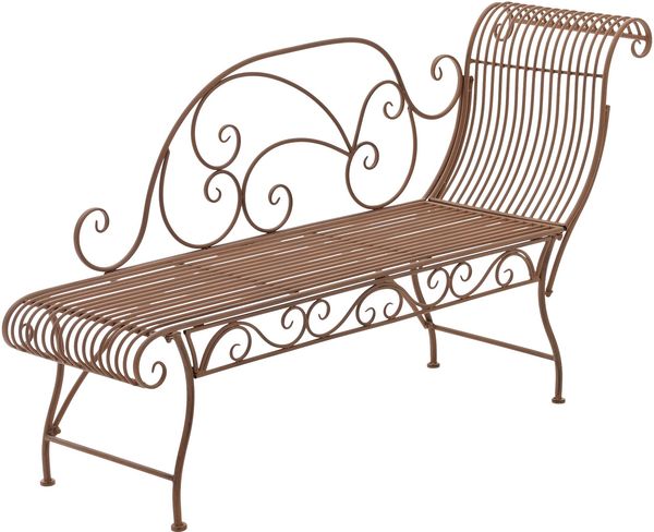 CLP Gartenbank aus Eisen Karma romantische Recamiere im Jugendstil bis 160 kg,antik braun