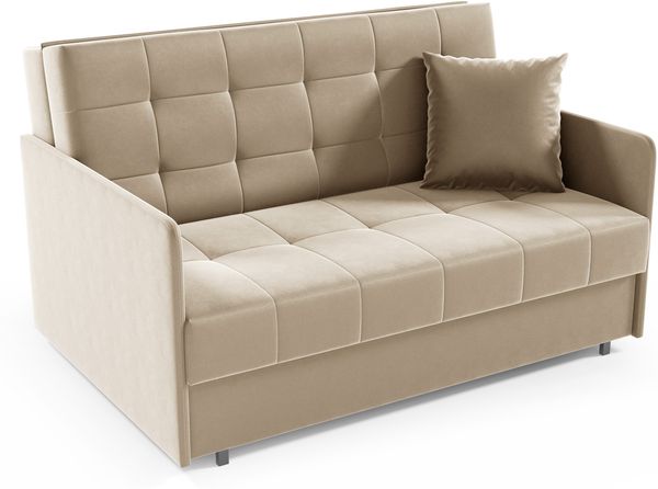Zweiersessel YORK III mit Steppung, 2-Sitzer Schlafsofa, Jugendsofa mit Schlaffunktion, ausziehbare Couch, mit Bettkasten, inkl. Kissen, Kronos 35, 85 x 97 x 140 cm