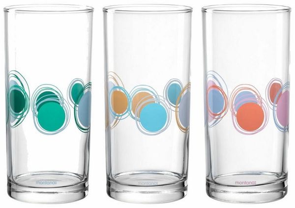 montana-Glas Becher :new dots 3er Set, 280 ml, 3-tlg, Kalk-Natron-Glas