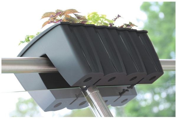 Prosperplast Blumenkasten Balkonkasten Topf für Balustrade (2 St), Balkonbrüstungstopf 18L