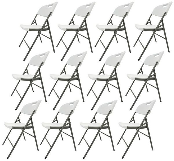 HTI-Living Klappstuhl Klappstuhl 12 Stück Weiß (Set, 12 St), Küchenstuhl Campingstuhl Bestuhlung Events