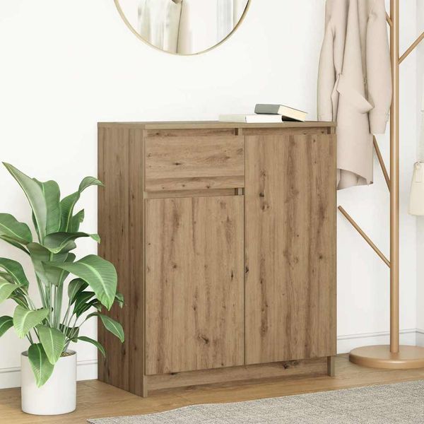 vidaXL Sideboard mit Schublade Artisan-Eiche 71x35x84 cm Holzwerkstoff 861597