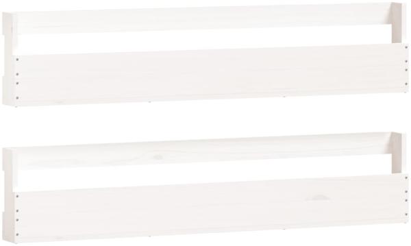 vidaXL Wand-Schuhregale 2 Stk. Weiß 110x9x23 cm Massivholz Kiefer 833276 Bild 1