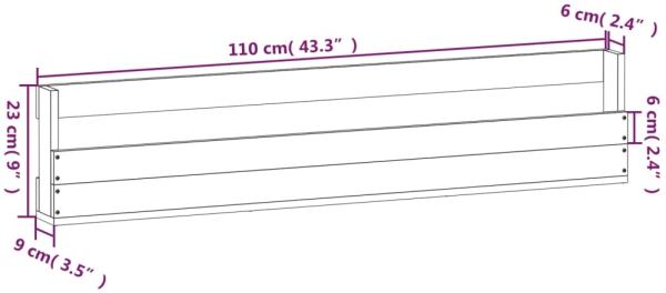 vidaXL Wand-Schuhregale 2 Stk. Weiß 110x9x23 cm Massivholz Kiefer 833276 Bild 8