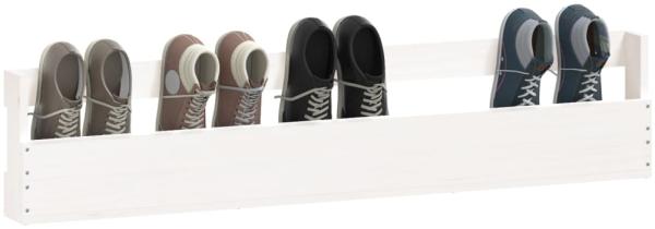 vidaXL Wand-Schuhregale 2 Stk. Weiß 110x9x23 cm Massivholz Kiefer 833276 Bild 3