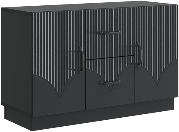 vidaXL Sideboard Schwarz 89 x 34,5 x 57 cm Holzwerkstoff 895346