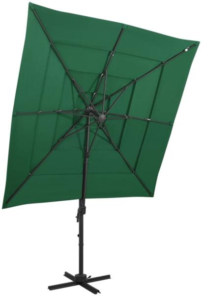 vidaXL Sonnenschirm mit Aluminium-Mast 4-lagig Grün 250x250 cm 313821