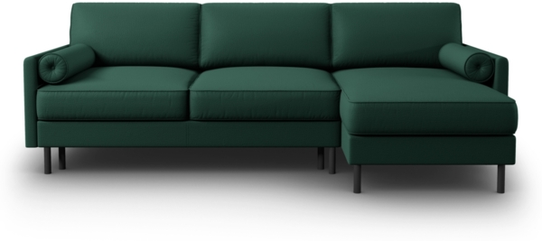 Micadoni Schlaf-Ecksofa Scott 5-Sitzer Rechts Strukturierter Stoff Grün 140x200