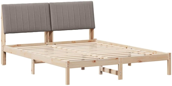 vidaXL Bettrahmen mit Kopfteil Braun 160 x 200 cm Massives Kiefernholz 3394411