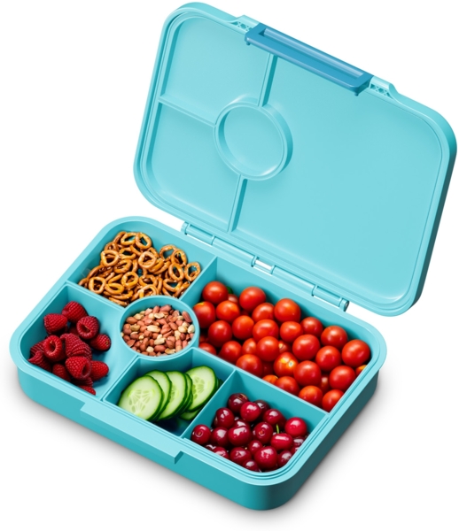 schmatzfatz Frischhaltedose Lite Lunchbox 6 Fächer 20,8 x 4,5 x 15 cm, Tritan, Silikon, (Packung), Auslaufsicher BPA-frei- Kinderfreundliche mit fächern Kinder Schule